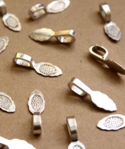 25 pc. Antique Silver Glue-On Bails: 26mm by 8mm | FI-270
