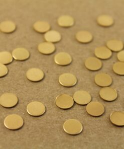 40 pc. Small Raw Brass Circles: 6mm diameter - made in USA * Also available in 120 piece * | RB-004