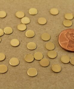40 pc. Small Raw Brass Circles: 6mm diameter - made in USA * Also available in 120 piece * | RB-004