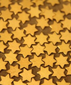 24 pc. Tiny Raw Brass Six Point Stars: 6mm by 6mm - made in USA | RB-055