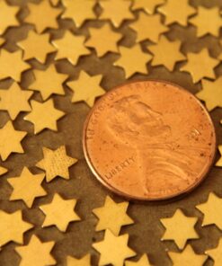 24 pc. Tiny Raw Brass Six Point Stars: 6mm by 6mm - made in USA | RB-055