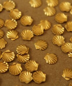 12 pc. Tiny Raw Brass Seashells: 6mm by 6mm - made in USA Sea Shells Mermaid Ocean Sea Vacation Holiday Souvenir Beachy Beach Surf | RB-023