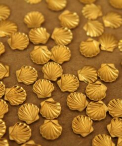 12 pc. Tiny Raw Brass Seashells: 6mm by 6mm - made in USA Sea Shells Mermaid Ocean Sea Vacation Holiday Souvenir Beachy Beach Surf | RB-023