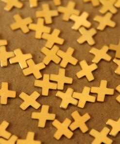 30 pc. Tiny Raw Brass X Stampings: 4mm by 4mm - made in USA Letter X Alphabet Multiply Multiplication | RB-054