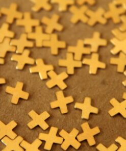 30 pc. Tiny Raw Brass X Stampings: 4mm by 4mm - made in USA Letter X Alphabet Multiply Multiplication | RB-054