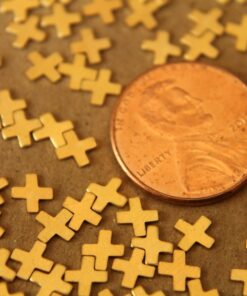 30 pc. Tiny Raw Brass X Stampings: 4mm by 4mm - made in USA Letter X Alphabet Multiply Multiplication | RB-054