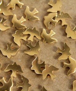 24 pc. Tiny Raw Brass Doves: 8mm by 6mm - made in USA | RB-062