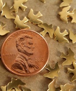 24 pc. Tiny Raw Brass Doves: 8mm by 6mm - made in USA | RB-062