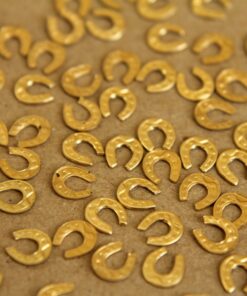 20 pc. Tiny Raw Brass Horseshoes: 6mm by 5.5mm - made in USA | RB-261