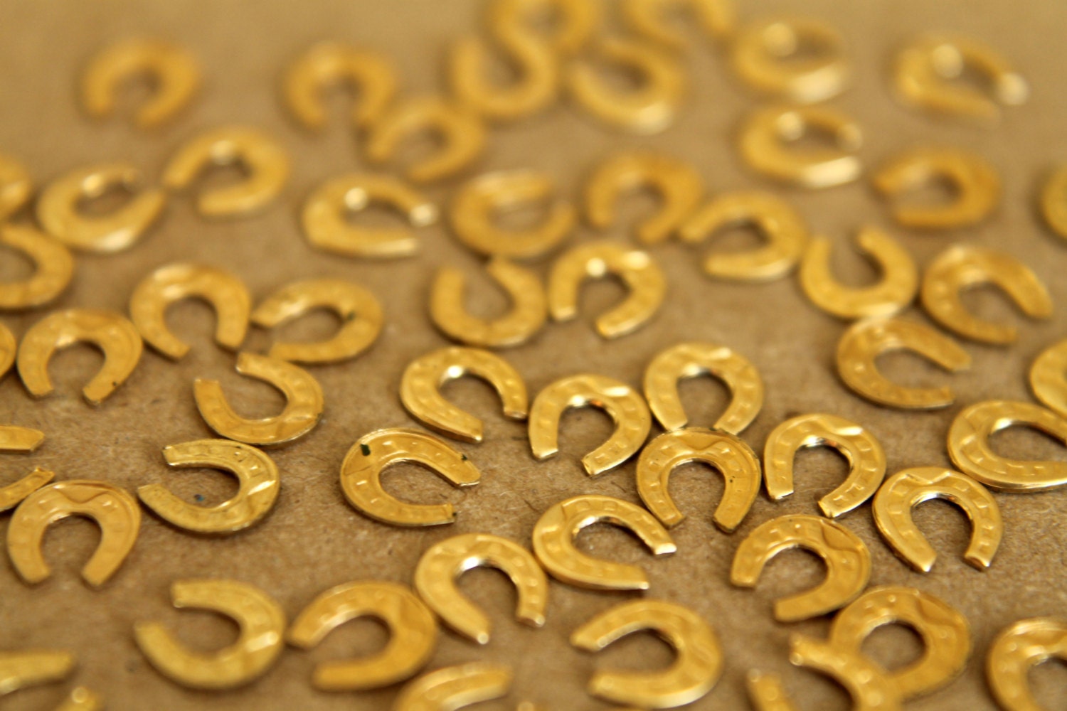 20 pc. Tiny Raw Brass Horseshoes: 6mm by 5.5mm - made in USA | RB-261