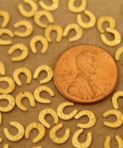 20 pc. Tiny Raw Brass Horseshoes: 6mm by 5.5mm - made in USA | RB-261