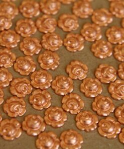 10 pc. Tiny Raw Copper Roses: 7mm diameter - made in USA | RB-274