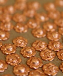 10 pc. Tiny Raw Copper Roses: 7mm diameter - made in USA | RB-274