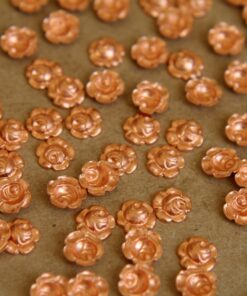 10 pc. Tiny Raw Copper Roses: 7mm diameter - made in USA | RB-274