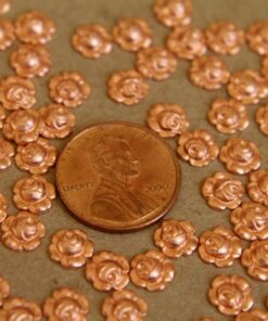 10 pc. Tiny Raw Copper Roses: 7mm diameter - made in USA | RB-274
