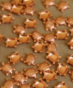 8 pc. Tiny Raw Copper Turtles: 8.5mm by 7mm - made in USA | RB-283