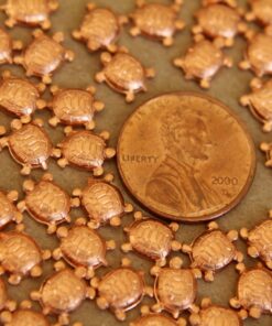 8 pc. Tiny Raw Copper Turtles: 8.5mm by 7mm - made in USA | RB-283