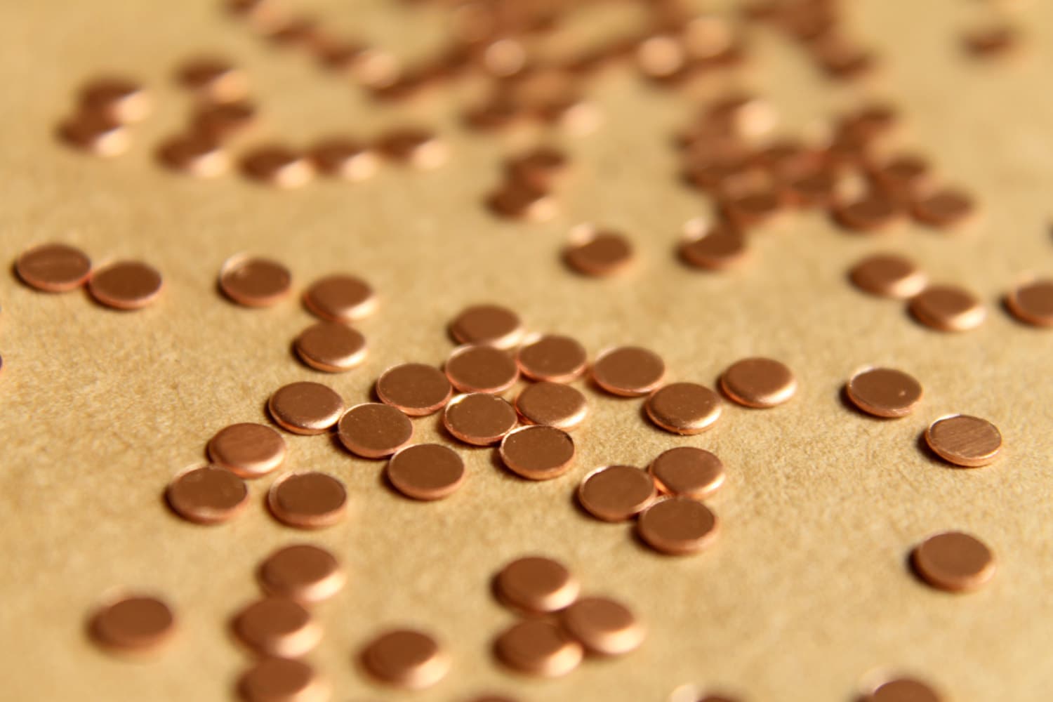 40 pc. Tiny Raw Copper Circles: 3mm diameter - made in USA | RB-480