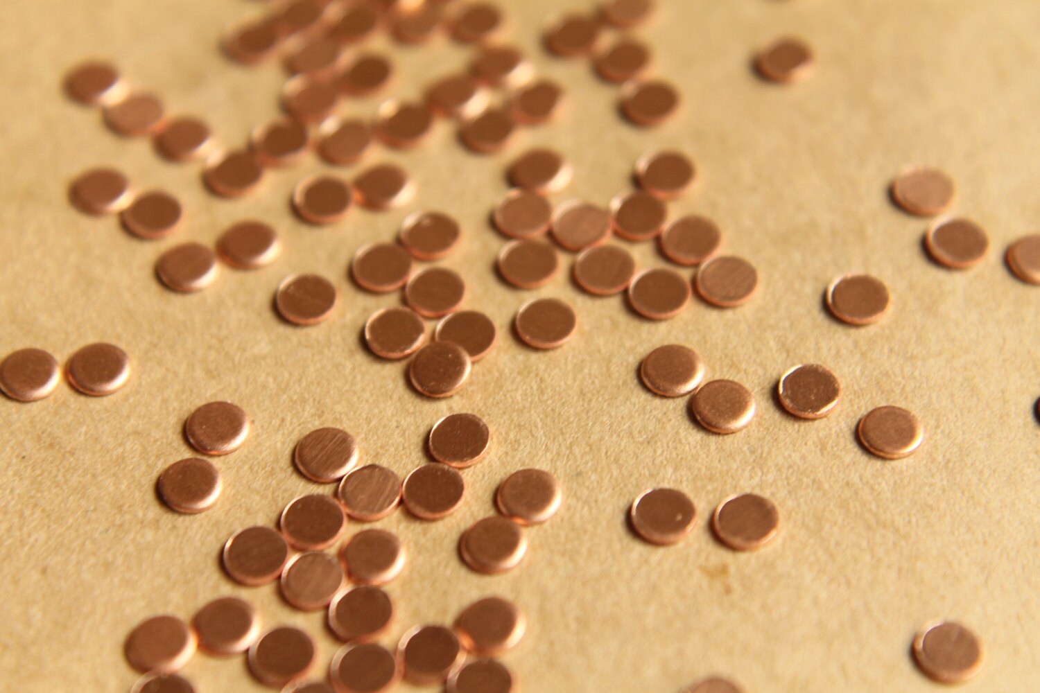 40 pc. Tiny Raw Copper Circles: 3mm diameter - made in USA | RB-480