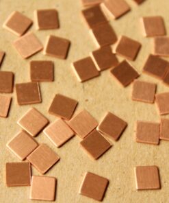 20 pc. Tiny Raw Copper Squares: 5mm by 5mm - made in USA | RB-628