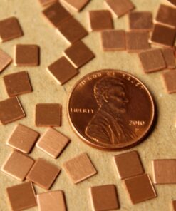 20 pc. Tiny Raw Copper Squares: 5mm by 5mm - made in USA | RB-628