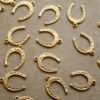 8 pc. Medium Raw Brass Horseshoe Charms: 16mm by 11mm - made in USA | RB-1155