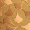 6 pc. Raw Copper Flat Ginkgo Leaves (Smaller Size): 22mm by 17mm - made in USA | RB-1341