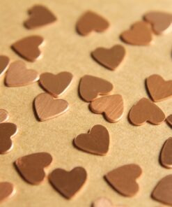 20 pc. Tiny Raw Copper Heart: 7mm by 7mm - made in USA | RB-481