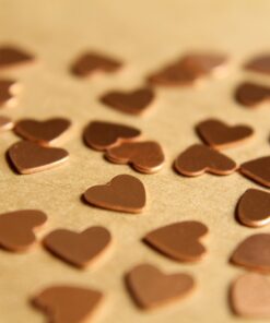 20 pc. Tiny Raw Copper Heart: 7mm by 7mm - made in USA | RB-481