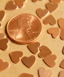 20 pc. Tiny Raw Copper Heart: 7mm by 7mm - made in USA | RB-481