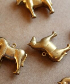 2 pc. Raw Brass 3D Horse Charms: 27mm by 22mm - made in USA | RB-1162