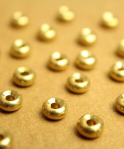 25 pc. Raw Brass Round Saucer Spacer Beads, 6mm in diameter | FI-579
