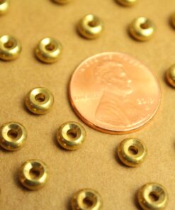 25 pc. Raw Brass Round Saucer Spacer Beads, 6mm in diameter | FI-579