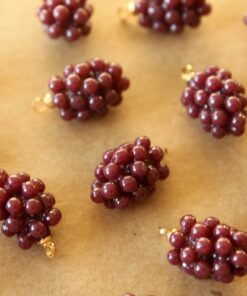 5 pc. Bunch of Grapes Charms, 13mm by 15mm, Fruit Pendant Fruity Summer Spring Juicy Ripening | MIS-408