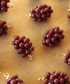 5 pc. Bunch of Grapes Charms, 13mm by 15mm, Fruit Pendant Fruity Summer Spring Juicy Ripening | MIS-408