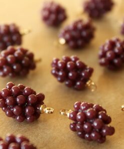 5 pc. Bunch of Grapes Charms, 13mm by 15mm, Fruit Pendant Fruity Summer Spring Juicy Ripening | MIS-408