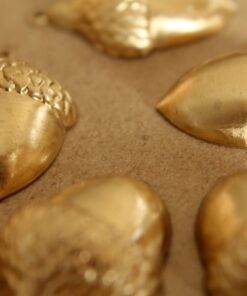3 pc. Jumbo Raw Brass Acorns: 33mm by 22mm - made in USA | RB-126