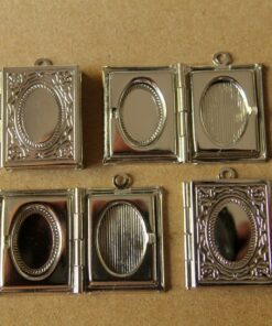 3 pc. Silver Book Lockets | LOC-025