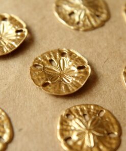 8 pc. Small Raw Brass Sand Dollars: 15mm by 16mm - made in USA | RB-094