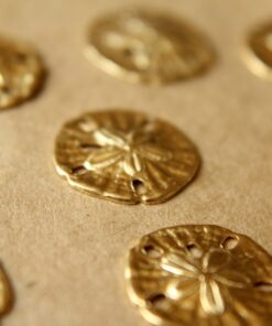 8 pc. Small Raw Brass Sand Dollars: 15mm by 16mm - made in USA | RB-094