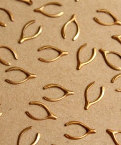 10 pc. Raw Brass Wishbone Stampings: 12.5mm by 7.5mm - made in USA | RB-862