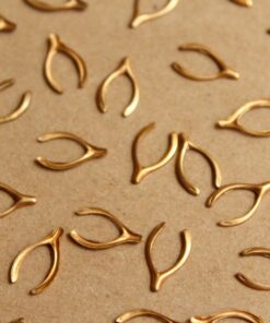 10 pc. Raw Brass Wishbone Stampings: 12.5mm by 7.5mm - made in USA | RB-862