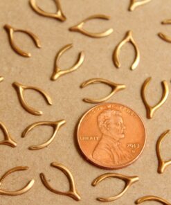 10 pc. Raw Brass Wishbone Stampings: 12.5mm by 7.5mm - made in USA | RB-862