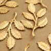 2 pc. Raw Brass Leafy Branch Stamping, 50mm by 32mm - made in USA | RB-693