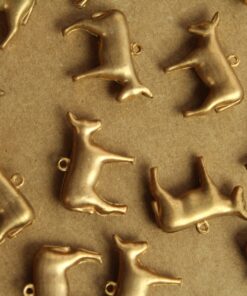 2 pc. Raw Brass 3D Donkey Charms: 22mm by 20mm - made in USA | RB-1262
