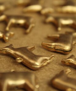 2 pc. Raw Brass 3D Donkey Charms: 22mm by 20mm - made in USA | RB-1262