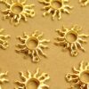 10 pc. Gold Plated Sun Charms, 25mm x 25mm | MIS-121*