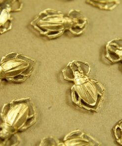 3 pc. Medium Raw Brass Scarab Beetles: 18mm by 11mm - made in USA | RB-380