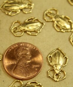 3 pc. Medium Raw Brass Scarab Beetles: 18mm by 11mm - made in USA | RB-380