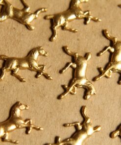 2 pc. Raw Brass Tiny Running Horse Stampings: 14mm by 9mm - made in USA | RB-509